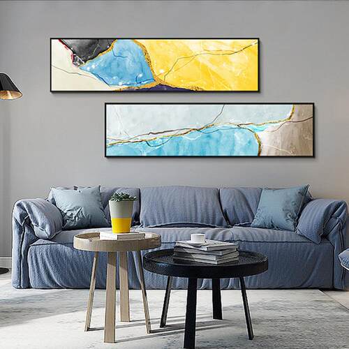 现代抽象装饰画创意客厅沙发墙画个性酒店横幅壁画卧室画床头挂画