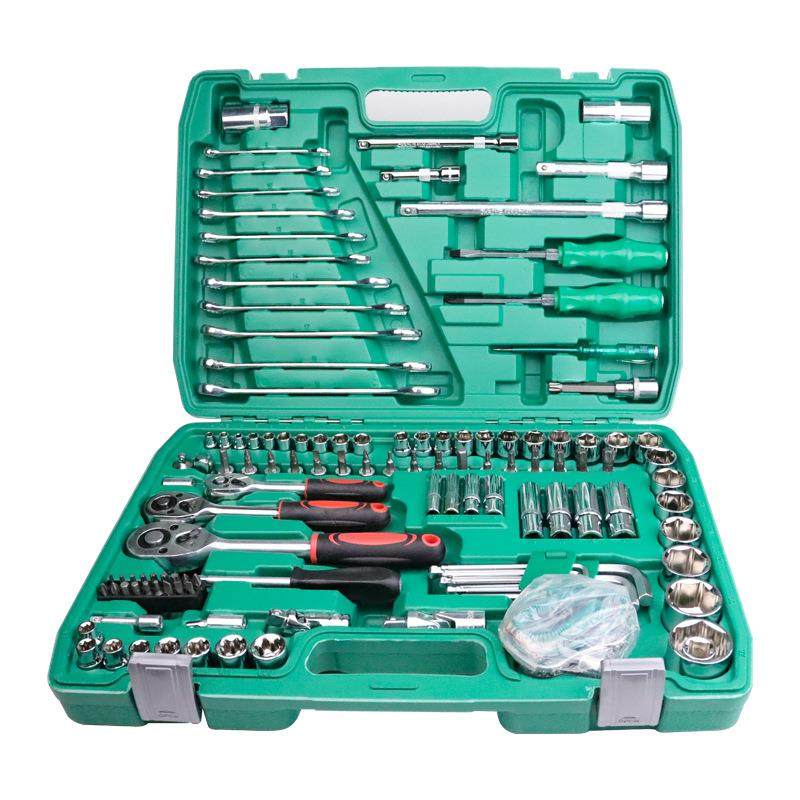 121件套汽修大中小飞快速棘轮扳手两用扳手接杆套筒工具套装