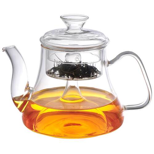 电陶炉璃加热草蒸茶壶家硼用高硅玻泡茶壶透明玻璃F-6004大容量花