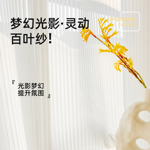 白色百叶纱遮光防勾丝