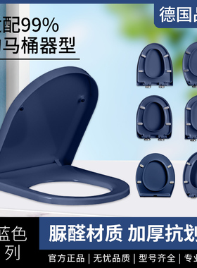 日本彩色马桶盖大U型V型O型通用型座便圈果绿色深蓝色脲醛坐便盖