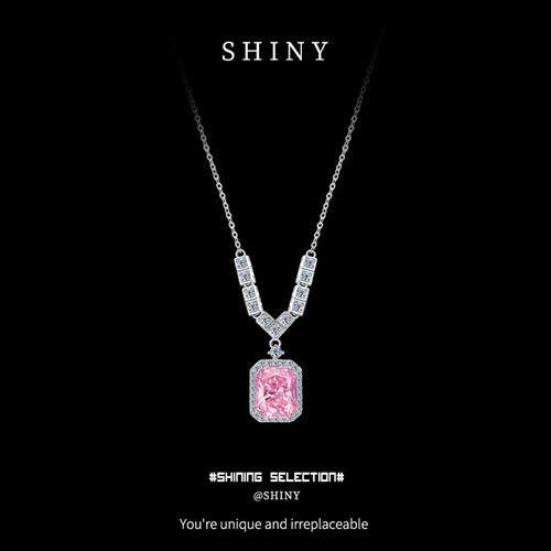 闪亮银饰s925纯银方糖轻奢风高级感项链小众百搭时尚颈链爆款日韩