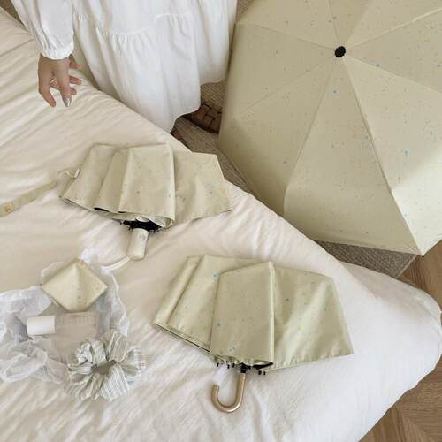 奶油泼墨雨伞太阳伞晴雨两用高颜值黑胶防紫外线遮阳伞女ins