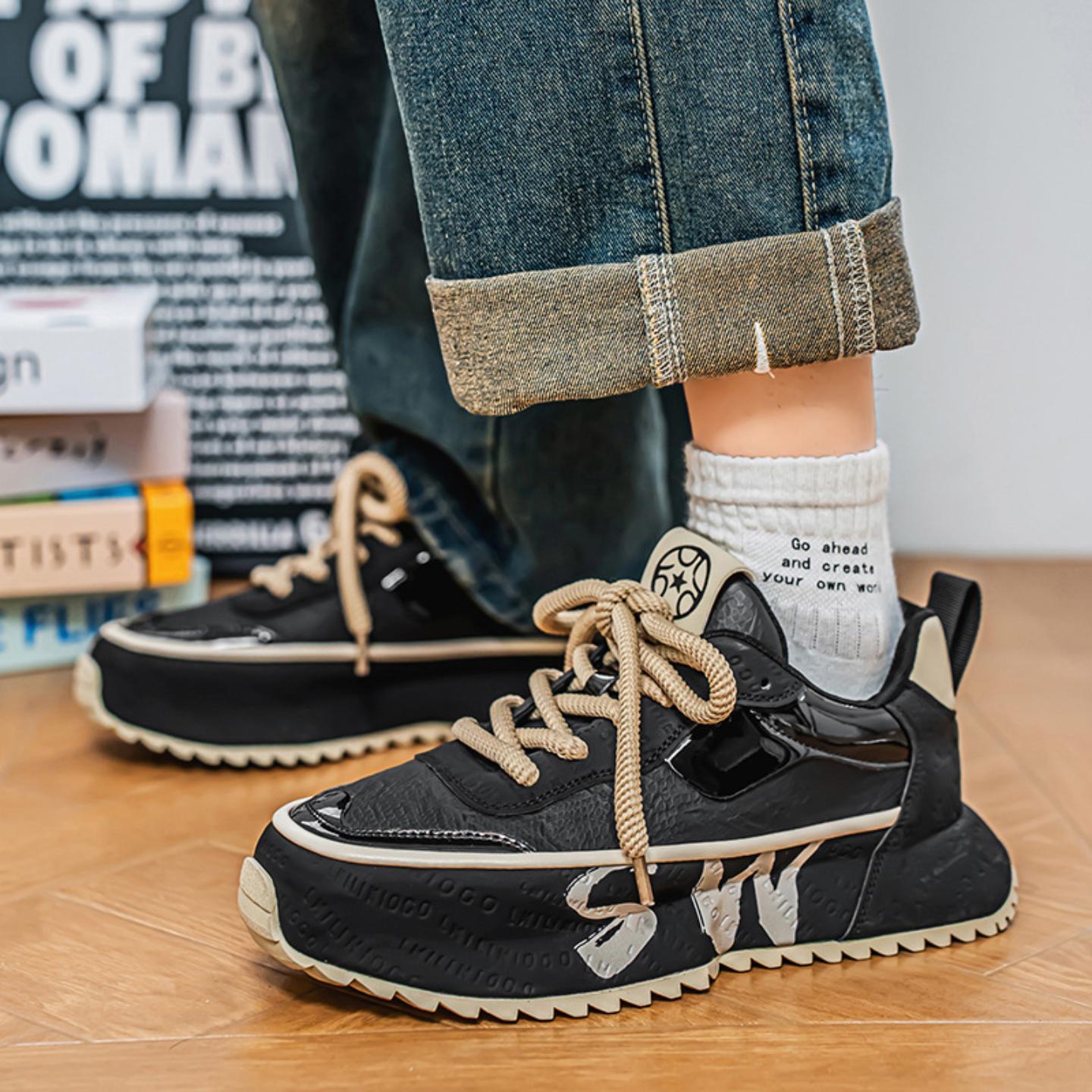 运动鞋春秋季新款户外厚底休闲运动鞋男款青少年增高老爹潮鞋男鞋