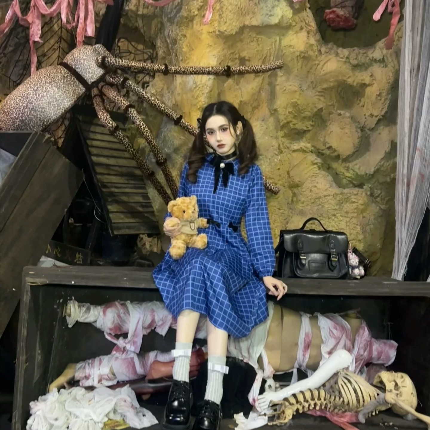 万圣节孤儿怨cosplay服装艾斯特cos恐怖角色扮演儿童成人款连衣裙