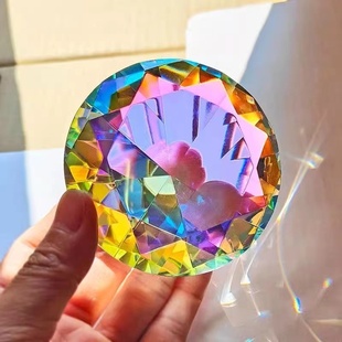太阳捕手棱光镜光之立方合色爱心宝石水晶球玻璃折射五彩透光摆件