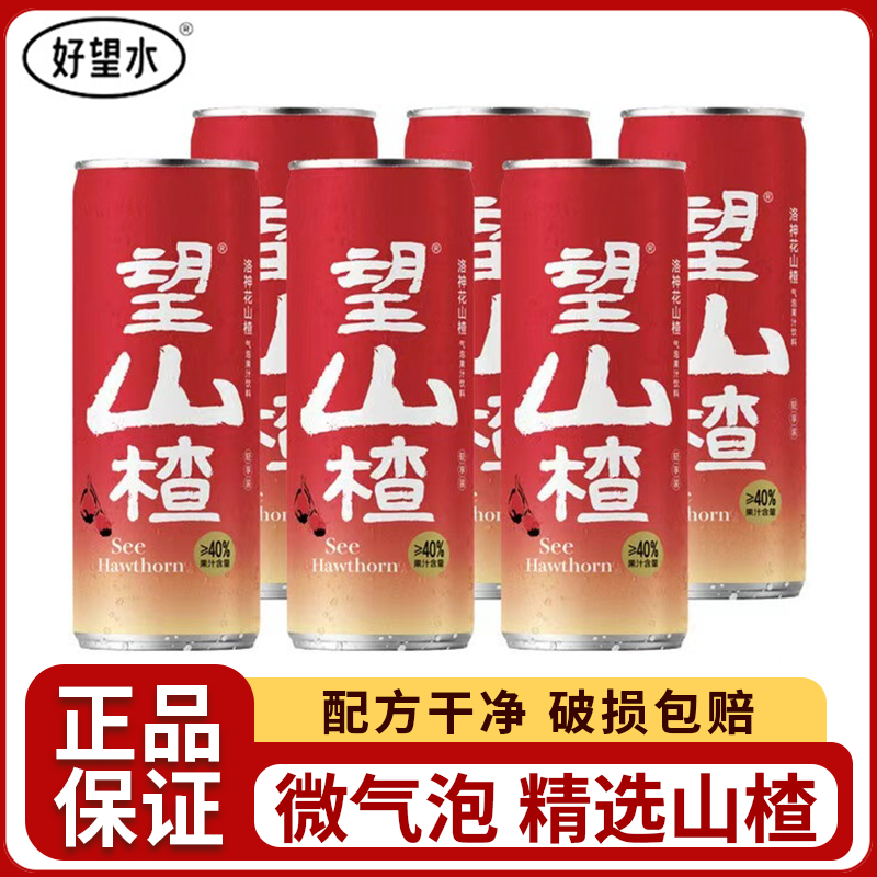 好望水望山楂果汁气泡水330ml草本健康饮品解腻爽口罐装网红汽水