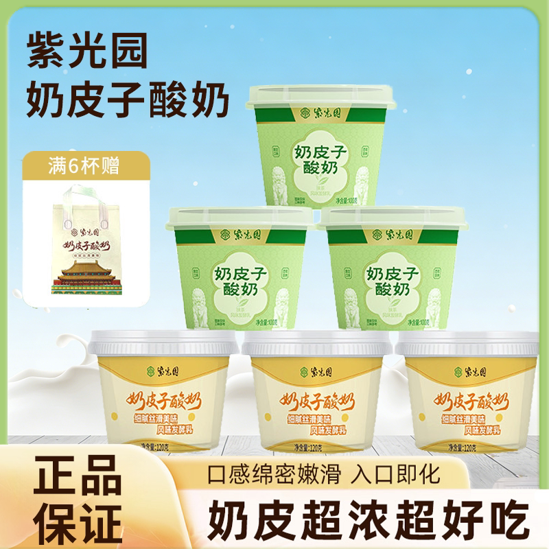 紫光园奶皮子酸奶北京特产手工特产正品鲜奶发酵原味抹茶酸奶120g