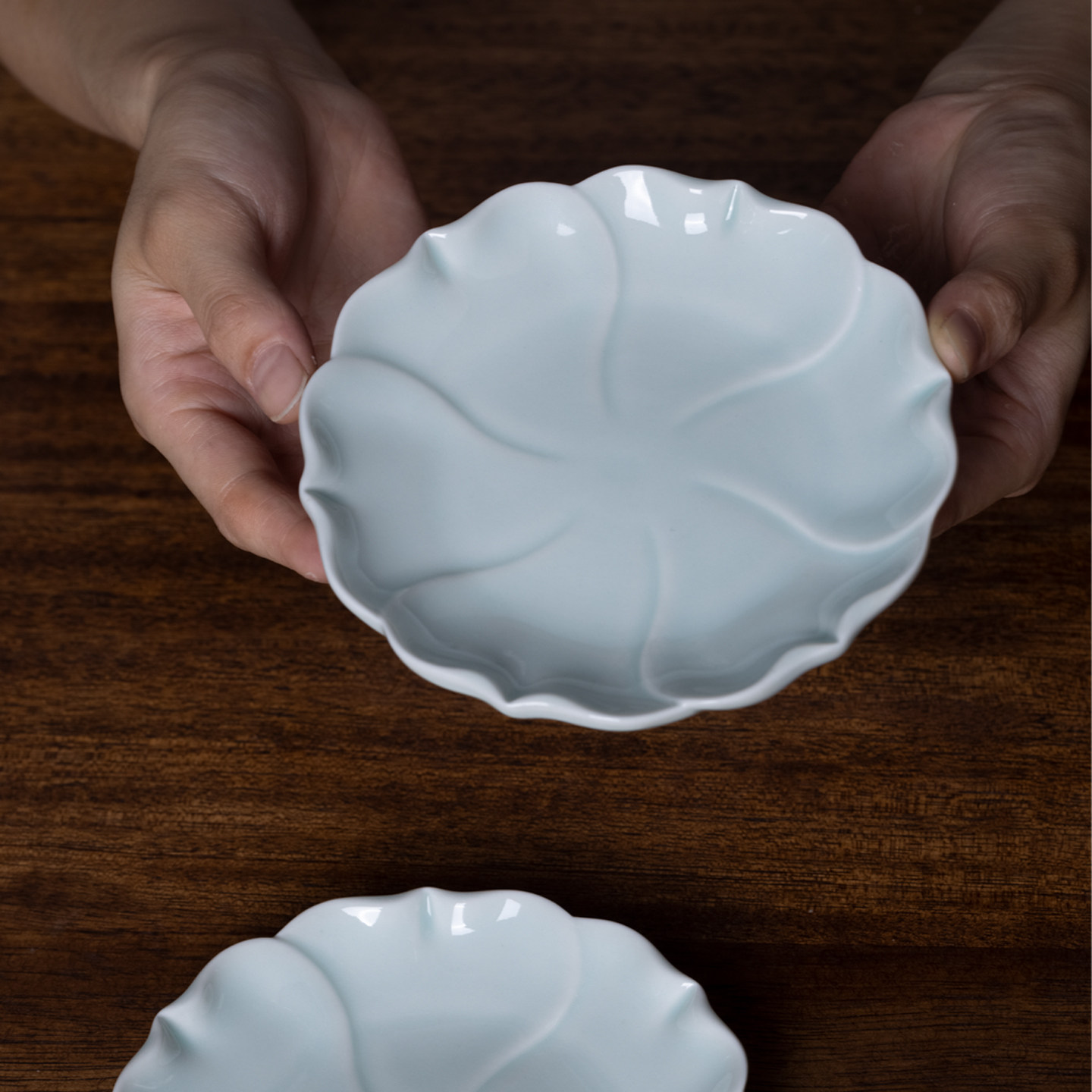 景德镇陶瓷茶点盘果盘水果点心甜品碗莲花碟子家用复古零食糕点托