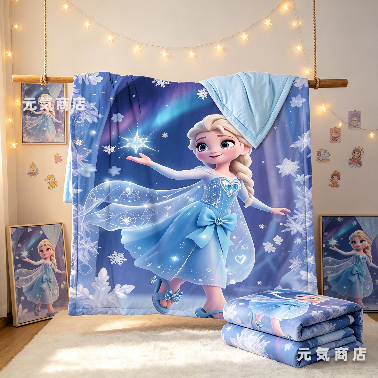 冰雪奇缘儿童夏凉被空调被婴儿女宝宝幼儿园薄被子全棉纯棉可机洗