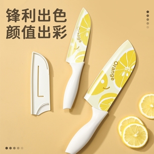 切菜刀家用厨房宿舍印花刀宝宝辅食套装 菜刀水果刀便携式