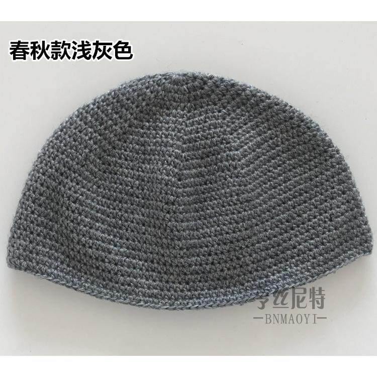 特价原创手工钩织定做中老年包头帽李雪健老韩同款毛线瓜皮帽镂空