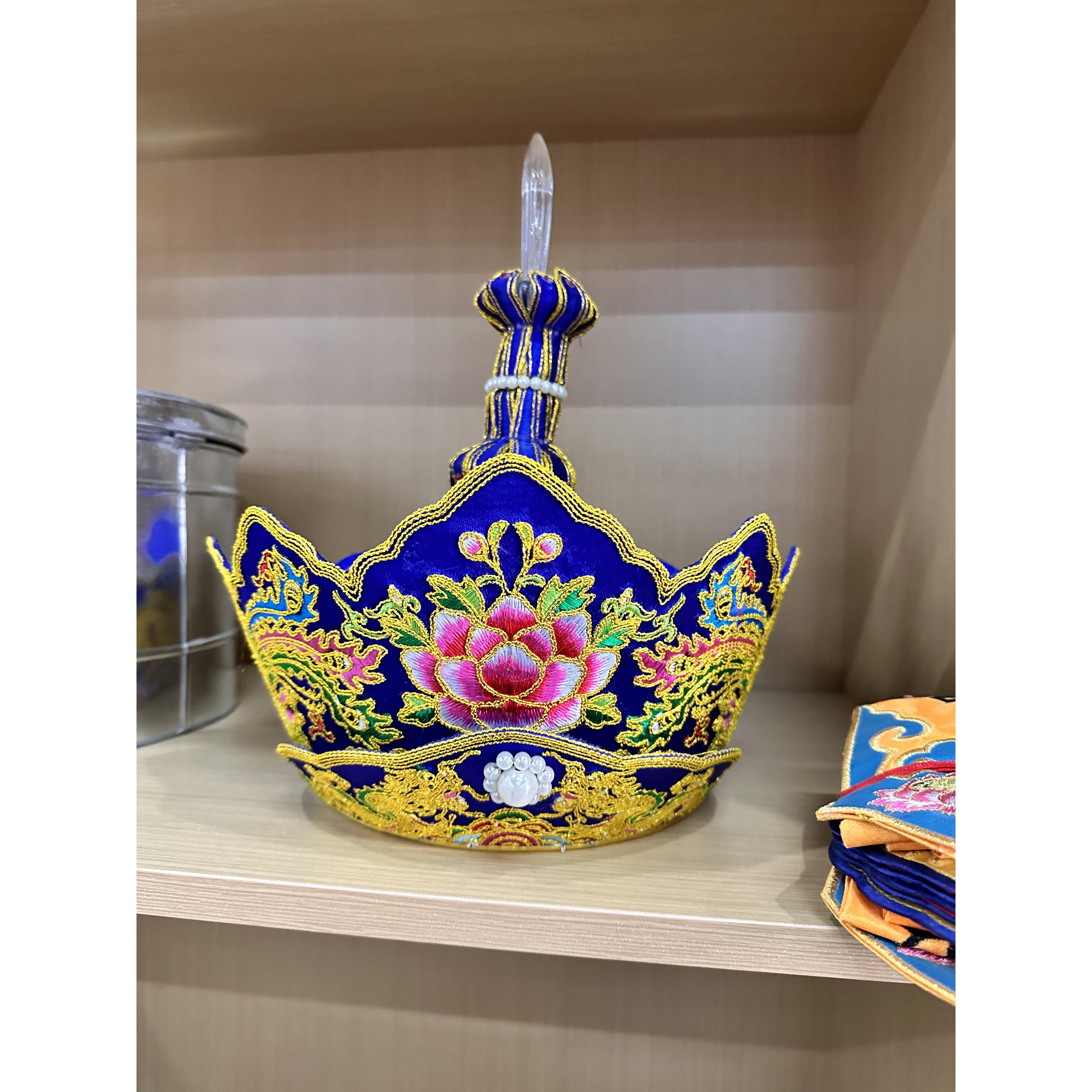 特价高档僧帽毗卢帽潮绣五佛帽铁盒子包装法师帽唐僧帽