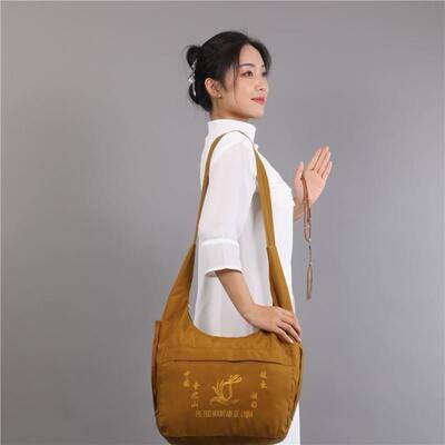 新款新款普陀山斜挎包帆布包进香香袋居士包僧包罗汉袋佛袋居士袋