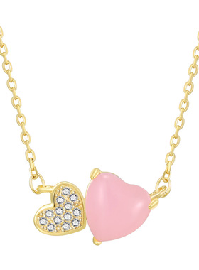 「洛杉矶设计师」双爱心纯银项链