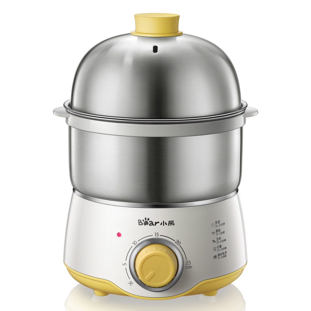 小熊煮蛋器家用蒸蛋羹器不锈钢蒸蛋机迷你双层定时早餐机自动断电