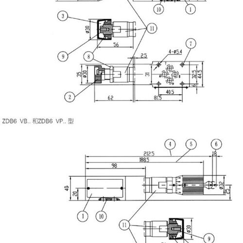华德溢流阀 ZDB6VP1-40B/315 ZDB6VA2/200 Z2DB6VC/100 50 VB VD