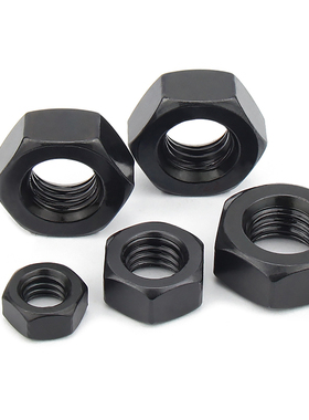 12.9级高强度黑色螺母细牙螺母螺丝帽M6M8BM10M12M14M16M20M27-M3
