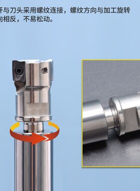 R390可锁牙式铣刀头换抗震杆R390-11T308M-PM/PL530光刀三维加工