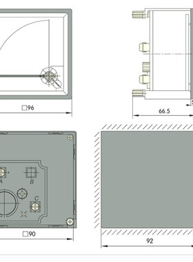 SQ/CP-96直流指针式电流电压表 100/5 500/5 450V 500V交流表头