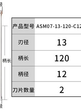 ASM铣刀杆1135 铣刀300R直角铣刀杆加工中心抗震1135刀杆加长R0.8