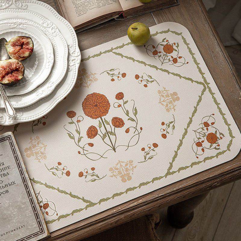 17ZZTY美式复古皮革餐垫防水防油防烫餐桌垫隔热垫西餐垫防滑餐垫