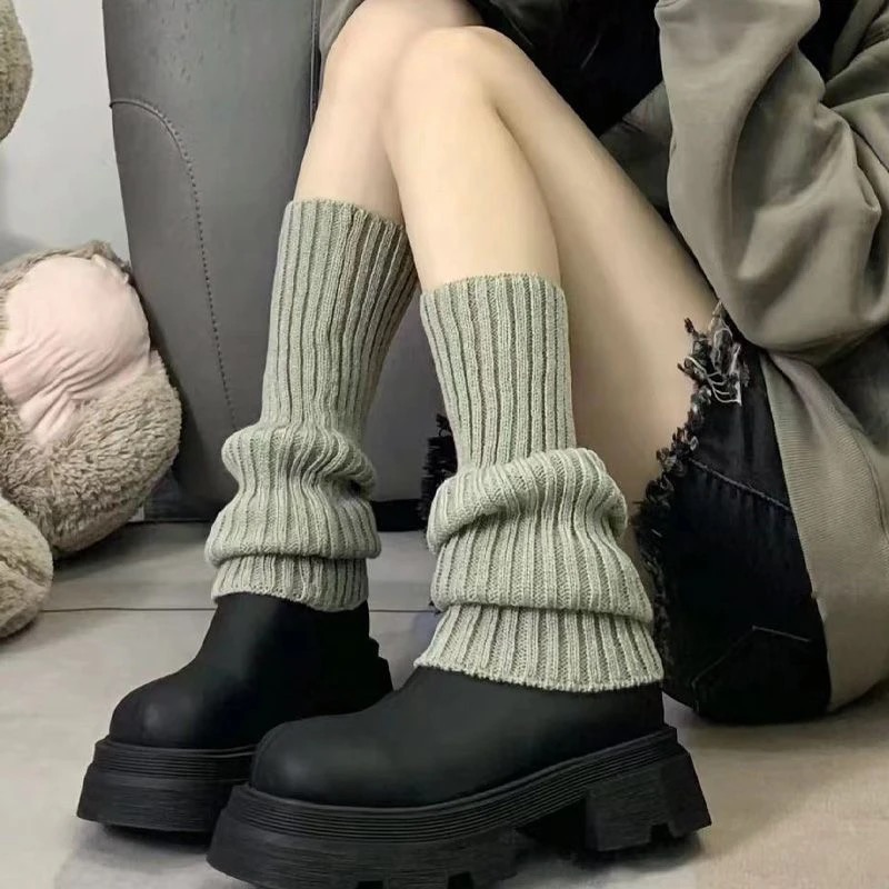 针织袜套女JK白色袜子小腿秋冬