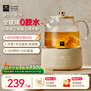 康宁养生壶炖煮一体家用多功能花茶壶全玻璃纯养生烧水壶2025新款