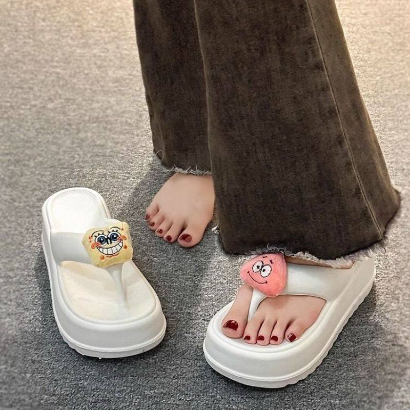 可爱拖鞋女夏外穿休闲增高夹脚凉鞋时尚人字拖沙滩显瘦卡通凉拖鞋,女鞋,人字拖,淘宝优惠券,粉丝福利购,淘宝优惠卷