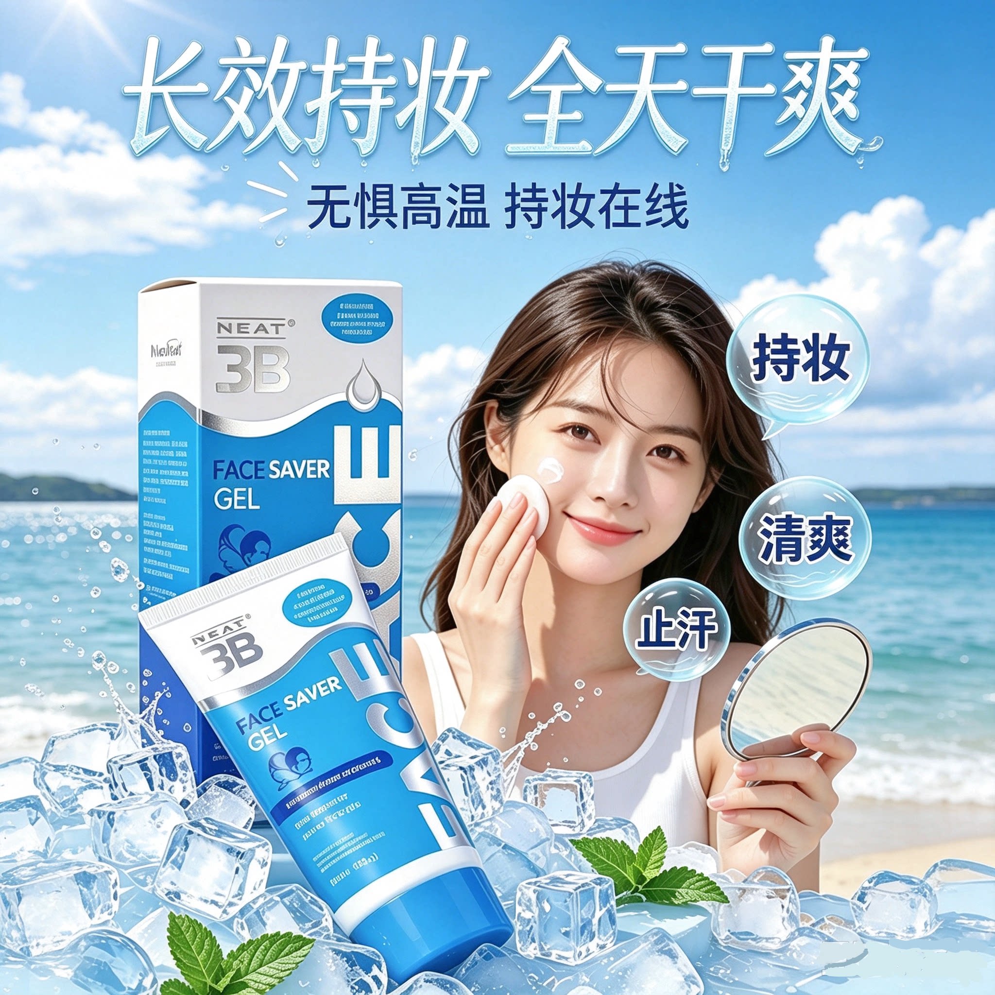 新西兰进口Neatfeat面部隔离止汗啫喱凝霜神器男女锁水控油50g