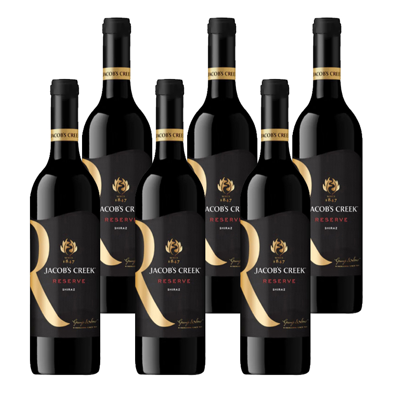 Jacob's Creek杰卡斯珍藏西拉干红葡萄酒红酒阿根廷6瓶一瓶一码