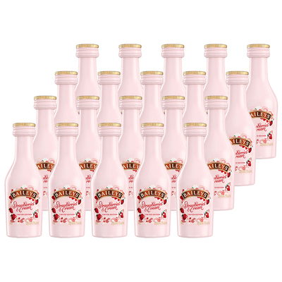 Baileys百利甜酒草莓味奶油利口酒洋酒小瓶小酒办酒版50ml 20瓶