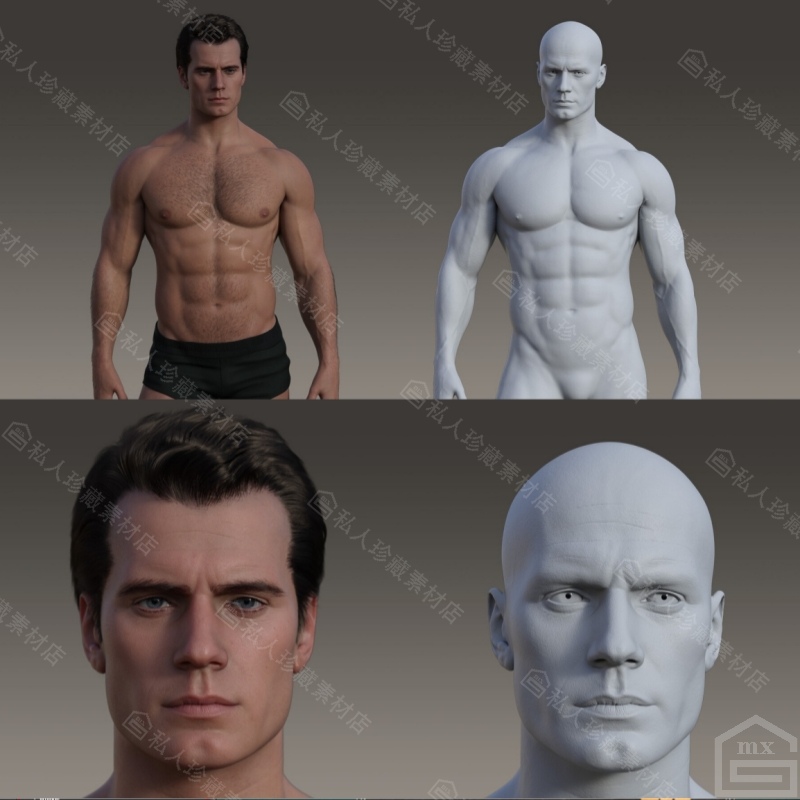 Daz3d Studio高精度欧美亨利帅气男性3d模型人物人体角色基础模型