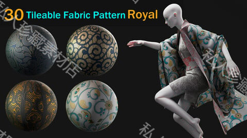 substance painter平铺布料纹理材质贴图sp花纹装饰丝绸服装材质