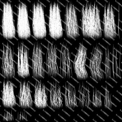 高清4k毛发贴图头发PBR材质图PNG 次时代头发 通道318