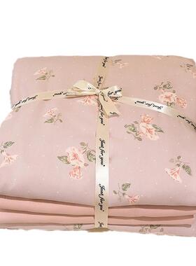 iMP25亲ns风被新款肤针织棉双层纱四件上套床单套宿舍三件套床用