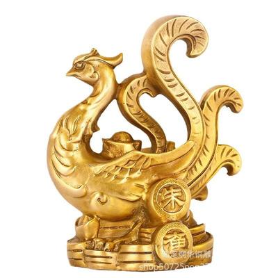 黄铜青龙白玄虎朱雀7778武大四神兽铸铜雕室内工艺沙品摆件