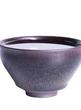 烧气东来建紫阳柴TTK兔毫建盏杯矿主人杯天目盏茶盏制原铁胎盏