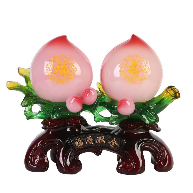 寿桃摆件送老人长辈生日礼物爷爷奶奶607080大寿祝寿贺寿工艺礼品