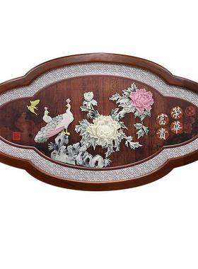 中画式关饰客厅沙发装背景墙实木玉雕挂画走廊卧室立体LFJ玄浮雕