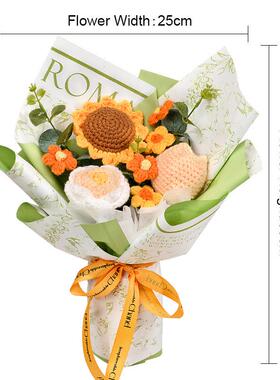 外01441贸热卖手工织钩真玫瑰向日葵线仿花毛束针织工厂