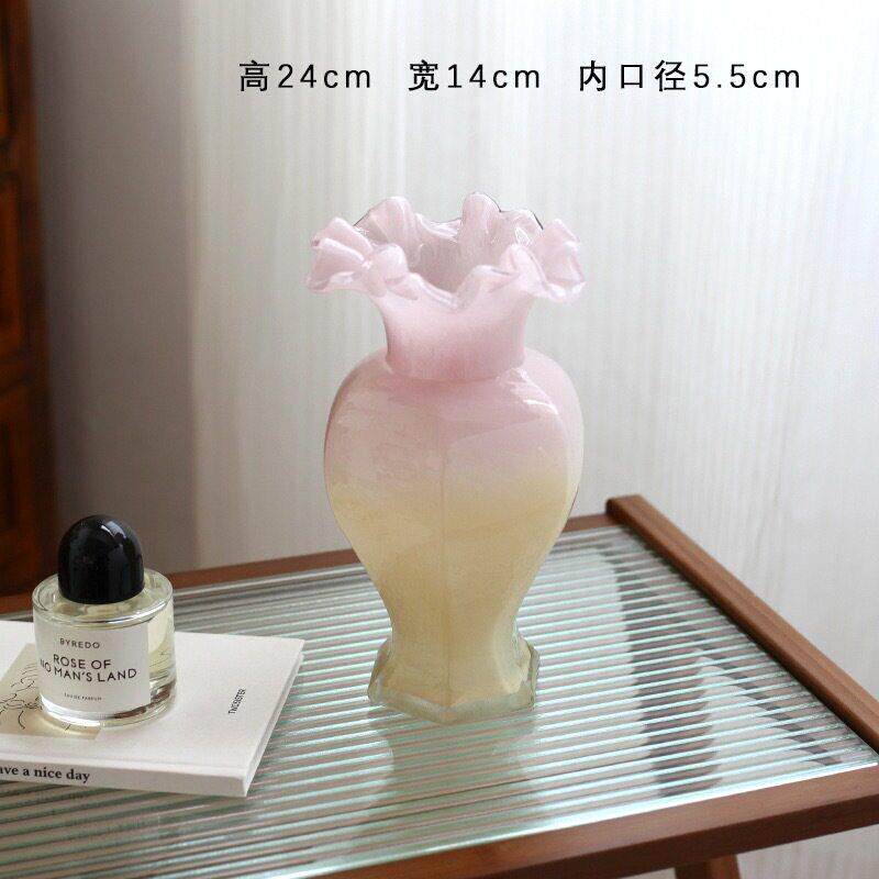 芬顿纯手工琉璃花器花水养插花器家居摆件玻璃花器