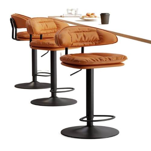 吧椅家用台高脚凳轻奢酒吧椅升降旋转子椅收银前台靠背高吧台凳子