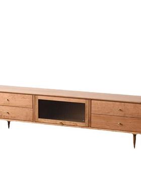 北欧端实木电视柜云户型现代简约客厅组合小原木樱桃木晴OL11031