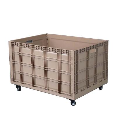 8260料箱TMX带轮折叠周转箱仓储工业生鲜胶框物塑流箱PP保材环质