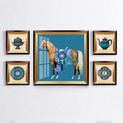 美壁式客厅组合三联装饰画大HTL-201气欧式背景墙挂画奢现玄简关