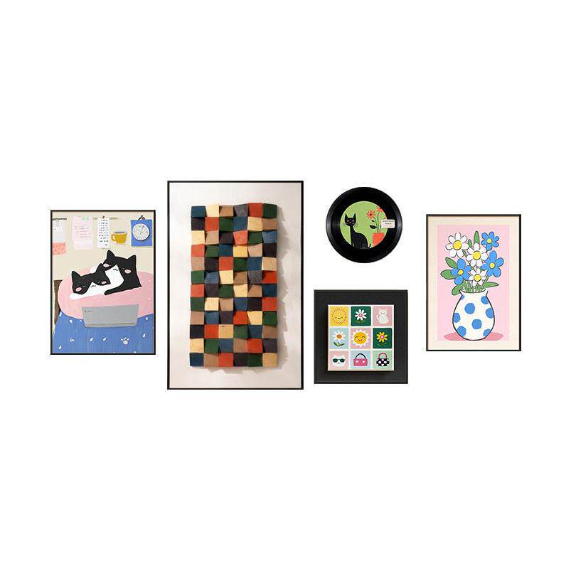新款多巴胺抽象客厅挂画沙发背景墙壁画个性小众艺术儿童房装饰画