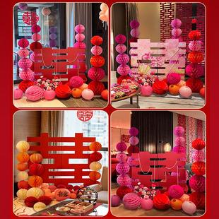 酒店婚布置套装 囍房饰男女婚 超大立体喜字落6055地kt结板双摆件装