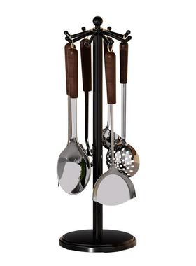 厨孔房收纳架旋转锅勺铲挂钩多功能厨具子铲挂架勺抹布LRT免打壁