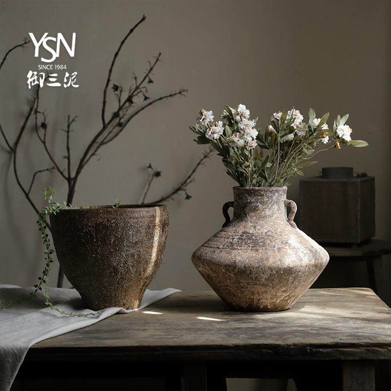 复花瓶粗陶侘寂风民古陶罐新中式瓷插干宿陶花花盆FHJ家居摆件,家居饰品,花瓶,淘宝优惠券,粉丝福利购,淘宝优惠卷